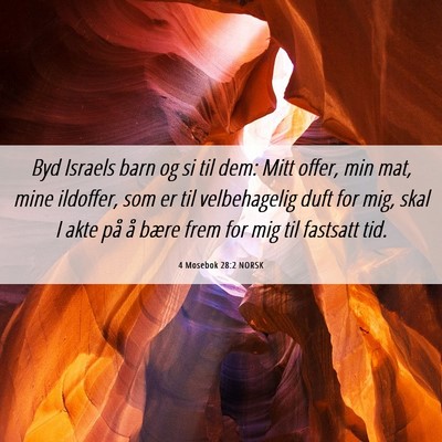 Picture 06 - 4 Mosebok 28:2 NORSK - Byd Israels barn og si til dem: Mitt offer, min - Bible Verse Picture