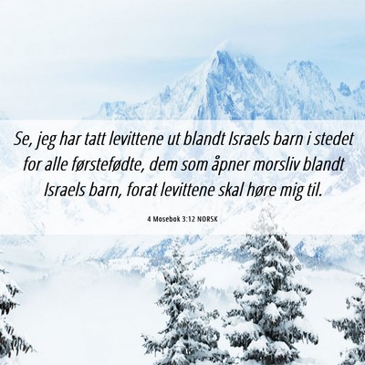 Picture 06 - 4 Mosebok 3:12 NORSK - Se, jeg har tatt levittene ut blandt Israels barn - Bible Verse Picture
