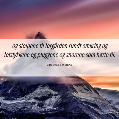 Picture 06 - 4 Mosebok 3:37 NORSK - og stolpene til forgården rundt omkring og - Bible Verse Picture