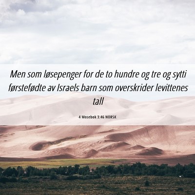 Picture 06 - 4 Mosebok 3:46 NORSK - Men som løsepenger for de to hundre og tre og - Bible Verse Picture