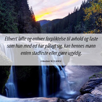 Picture 06 - 4 Mosebok 30:13 NORSK - Ethvert løfte og enhver forpliktelse til avhold - Bible Verse Picture
