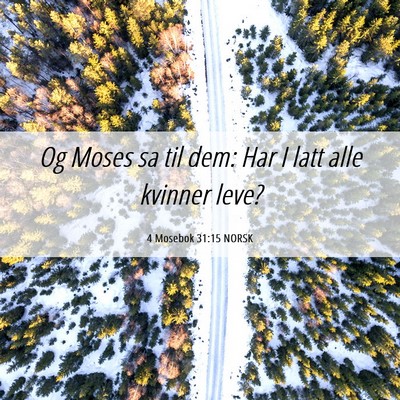 Picture 06 - 4 Mosebok 31:15 NORSK - Og Moses sa til dem: Har I latt alle kvinner - Bible Verse Picture