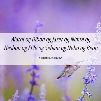 Picture 06 - 4 Mosebok 32:3 NORSK - Atarot og Dibon og Jaser og Nimra og Hesbon og - Bible Verse Picture