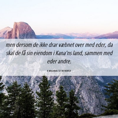 Picture 06 - 4 Mosebok 32:30 NORSK - men dersom de ikke drar væbnet over med eder, da - Bible Verse Picture