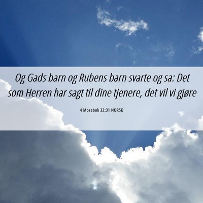 Picture 06 - 4 Mosebok 32:31 NORSK - Og Gads barn og Rubens barn svarte og sa: Det som - Bible Verse Picture