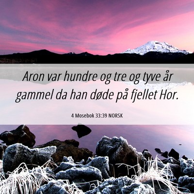 Picture 06 - 4 Mosebok 33:39 NORSK - Aron var hundre og tre og tyve år gammel da han - Bible Verse Picture