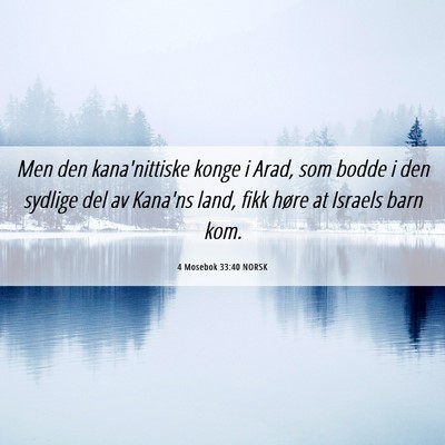 Picture 06 - 4 Mosebok 33:40 NORSK - Men den kana'nittiske konge i Arad, som bodde i - Bible Verse Picture