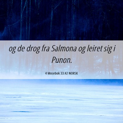 Picture 06 - 4 Mosebok 33:42 NORSK - og de drog fra Salmona og leiret sig i - Bible Verse Picture