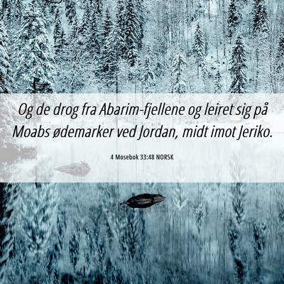 Picture 06 - 4 Mosebok 33:48 NORSK - Og de drog fra Abarim-fjellene og leiret sig på - Bible Verse Picture