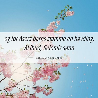 Picture 06 - 4 Mosebok 34:27 NORSK - og for Asers barns stamme en høvding, Akihud, - Bible Verse Picture