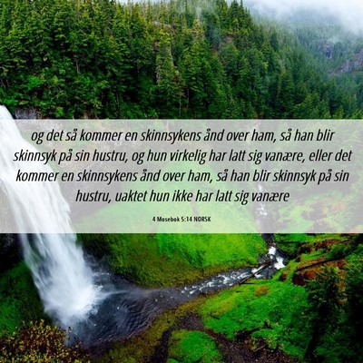 Picture 06 - 4 Mosebok 5:14 NORSK - og det så kommer en skinnsykens ånd over ham, - Bible Verse Picture
