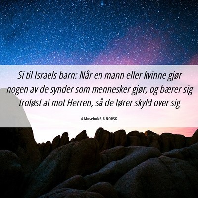 Picture 06 - 4 Mosebok 5:6 NORSK - Si til Israels barn: Når en mann eller kvinne - Bible Verse Picture