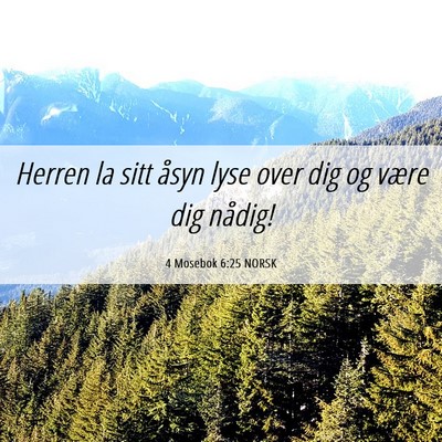 Picture 06 - 4 Mosebok 6:25 NORSK - Herren la sitt åsyn lyse over dig og være dig - Bible Verse Picture
