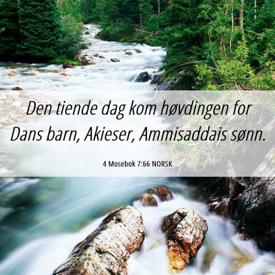 Picture 06 - 4 Mosebok 7:66 NORSK - Den tiende dag kom høvdingen for Dans barn, - Bible Verse Picture