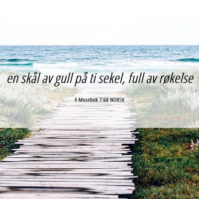 Picture 06 - 4 Mosebok 7:68 NORSK - en skål av gull på ti sekel, full av - Bible Verse Picture