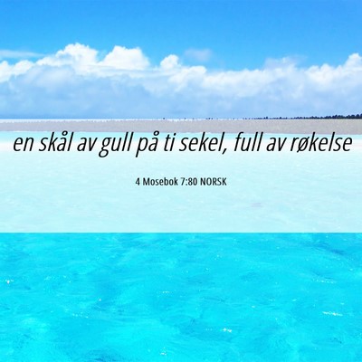 Picture 06 - 4 Mosebok 7:80 NORSK - en skål av gull på ti sekel, full av - Bible Verse Picture