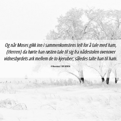 Picture 06 - 4 Mosebok 7:89 NORSK - Og når Moses gikk inn i sammenkomstens telt for - Bible Verse Picture