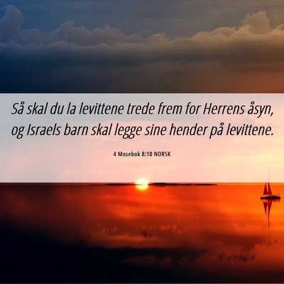 Picture 06 - 4 Mosebok 8:10 NORSK - Så skal du la levittene trede frem for Herrens - Bible Verse Picture