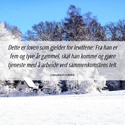 Picture 06 - 4 Mosebok 8:24 NORSK - Dette er loven som gjelder for levittene: Fra han - Bible Verse Picture