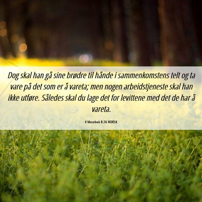 Picture 06 - 4 Mosebok 8:26 NORSK - Dog skal han gå sine brødre til hånde i - Bible Verse Picture