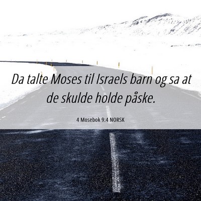 Picture 06 - 4 Mosebok 9:4 NORSK - Da talte Moses til Israels barn og sa at de - Bible Verse Picture