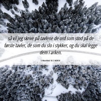 Picture 06 - 5 Mosebok 10:2 NORSK - så vil jeg skrive på tavlene de ord som stod - Bible Verse Picture