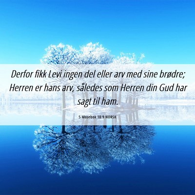 Picture 06 - 5 Mosebok 10:9 NORSK - Derfor fikk Levi ingen del eller arv med sine - Bible Verse Picture