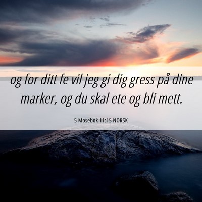 Picture 06 - 5 Mosebok 11:15 NORSK - og for ditt fe vil jeg gi dig gress på dine - Bible Verse Picture