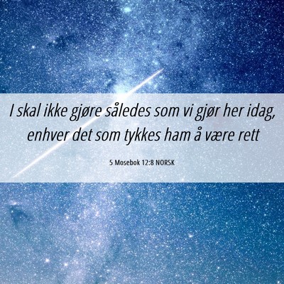 Picture 06 - 5 Mosebok 12:8 NORSK - I skal ikke gjøre således som vi gjør her - Bible Verse Picture