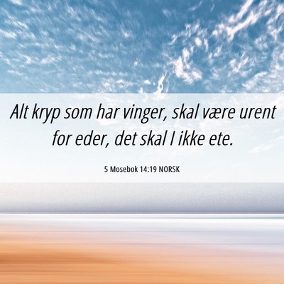 Picture 06 - 5 Mosebok 14:19 NORSK - Alt kryp som har vinger, skal være urent for - Bible Verse Picture