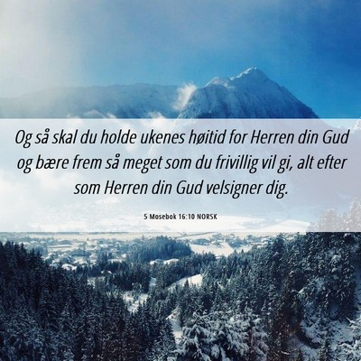 Picture 06 - 5 Mosebok 16:10 NORSK - Og så skal du holde ukenes høitid for Herren - Bible Verse Picture