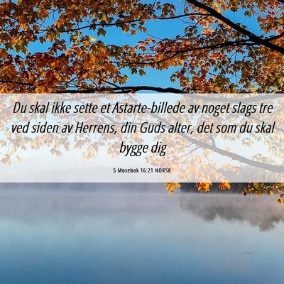 Picture 06 - 5 Mosebok 16:21 NORSK - Du skal ikke sette et Astarte-billede av noget - Bible Verse Picture