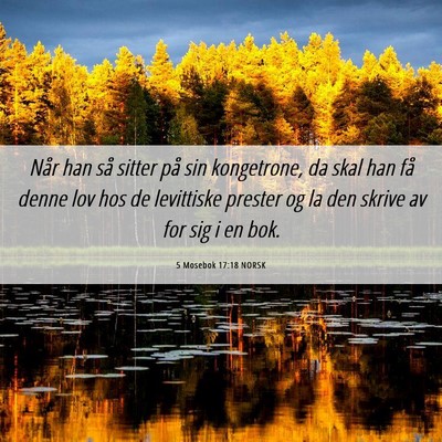 Picture 06 - 5 Mosebok 17:18 NORSK - Når han så sitter på sin kongetrone, da skal - Bible Verse Picture