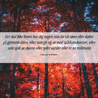 Picture 06 - 5 Mosebok 18:10 NORSK - Det skal ikke finnes hos dig nogen som lar sin - Bible Verse Picture