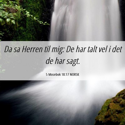 Picture 06 - 5 Mosebok 18:17 NORSK - Da sa Herren til mig: De har talt vel i det de - Bible Verse Picture