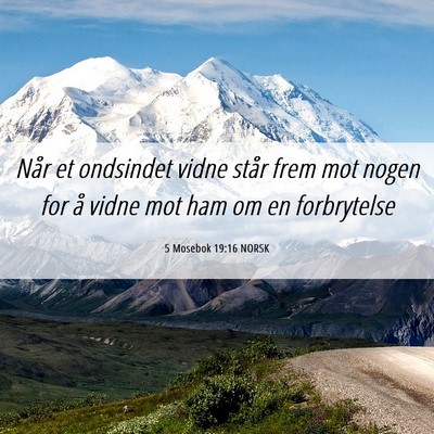 Picture 06 - 5 Mosebok 19:16 NORSK - Når et ondsindet vidne står frem mot nogen for - Bible Verse Picture
