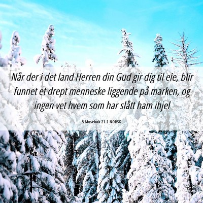 Picture 06 - 5 Mosebok 21:1 NORSK - Når der i det land Herren din Gud gir dig til - Bible Verse Picture