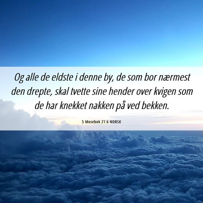 Picture 06 - 5 Mosebok 21:6 NORSK - Og alle de eldste i denne by, de som bor nærmest - Bible Verse Picture
