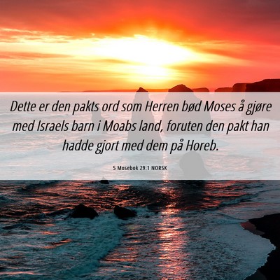 Picture 06 - 5 Mosebok 29:1 NORSK - Dette er den pakts ord som Herren bød Moses å - Bible Verse Picture