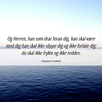 Picture 06 - 5 Mosebok 31:8 NORSK - Og Herren, han som drar foran dig, han skal være - Bible Verse Picture