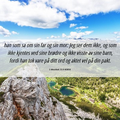 Picture 06 - 5 Mosebok 33:9 NORSK - han som sa om sin far og sin mor: Jeg ser dem - Bible Verse Picture