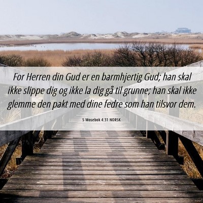 Picture 06 - 5 Mosebok 4:31 NORSK - For Herren din Gud er en barmhjertig Gud; han - Bible Verse Picture