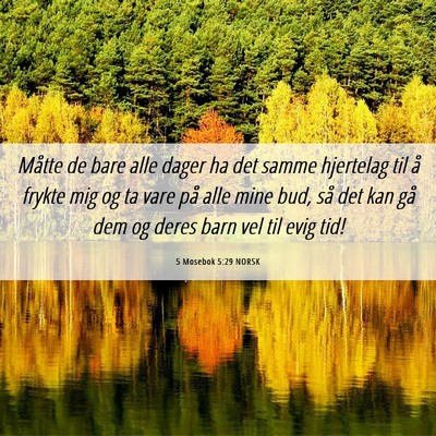Picture 06 - 5 Mosebok 5:29 NORSK - Måtte de bare alle dager ha det samme hjertelag - Bible Verse Picture