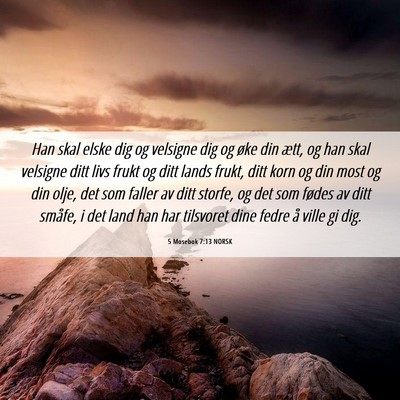 Picture 06 - 5 Mosebok 7:13 NORSK - Han skal elske dig og velsigne dig og øke din - Bible Verse Picture