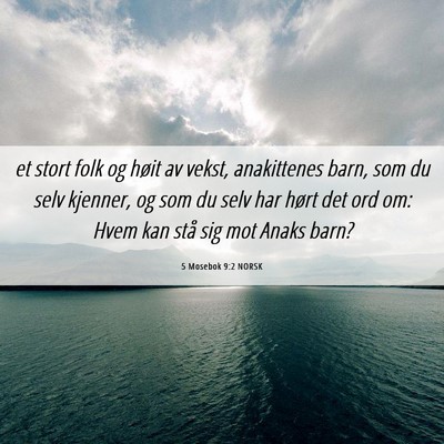 Picture 06 - 5 Mosebok 9:2 NORSK - et stort folk og høit av vekst, anakittenes - Bible Verse Picture