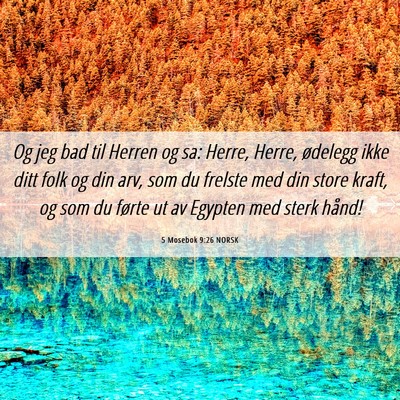 Picture 06 - 5 Mosebok 9:26 NORSK - Og jeg bad til Herren og sa: Herre, Herre, - Bible Verse Picture