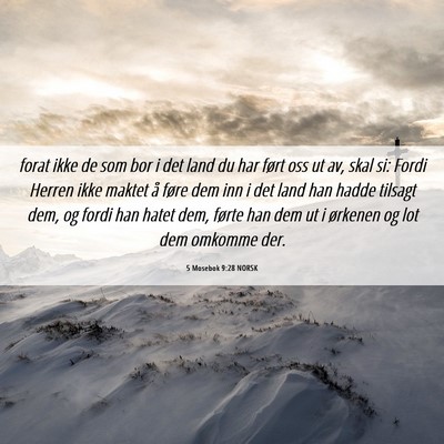 Picture 06 - 5 Mosebok 9:28 NORSK - forat ikke de som bor i det land du har ført oss - Bible Verse Picture