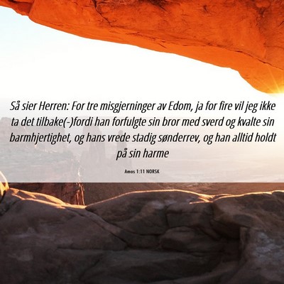 Picture 06 - Amos 1:11 NORSK - Så sier Herren: For tre misgjerninger av Edom, - Bible Verse Picture