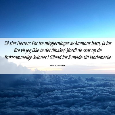 Picture 06 - Amos 1:13 NORSK - Så sier Herren: For tre misgjerninger av Ammons - Bible Verse Picture