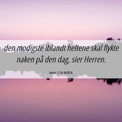 Picture 06 - Amos 2:16 NORSK - den modigste iblandt heltene skal flykte naken - Bible Verse Picture